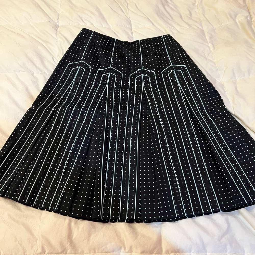 Vtg Carlisle A-Line Pleated Knee
Length Skirt